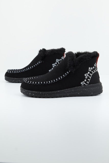 HEY DUDE DENNY FAUX SHEARLING en color BLACK  (1)