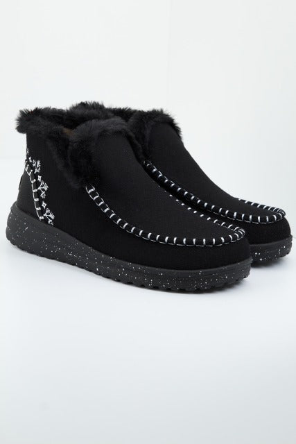 HEY DUDE DENNY FAUX SHEARLING en color BLACK  (2)