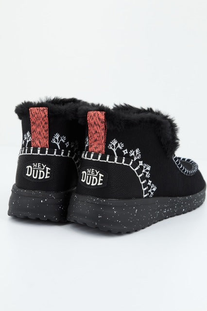 HEY DUDE DENNY FAUX SHEARLING en color BLACK  (3)