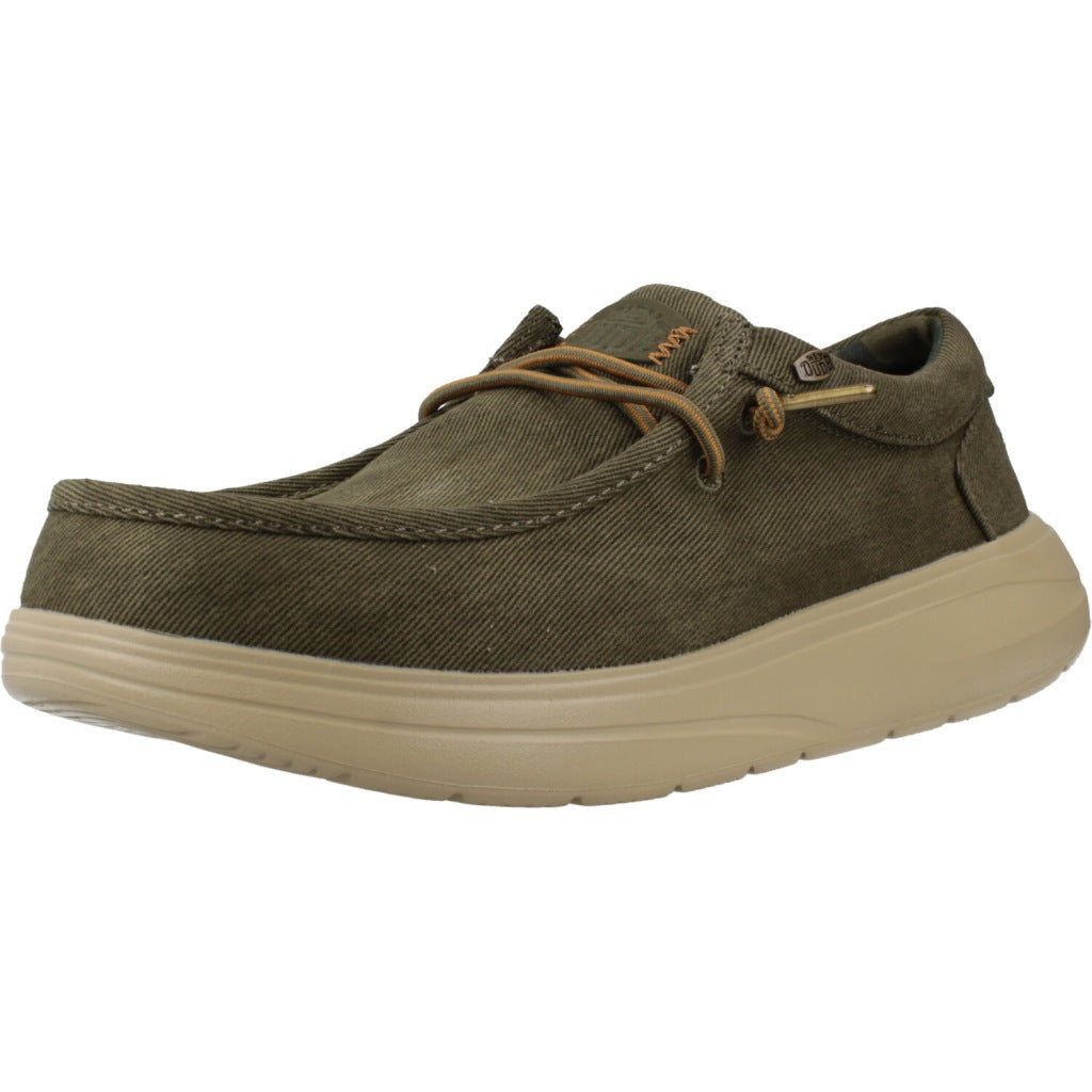 HEY DUDE WALLY COMF WORN TWIL en color OLVTAN  (1)