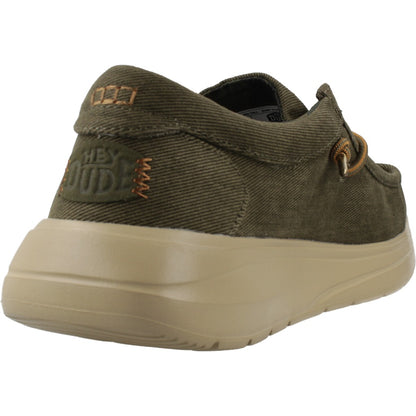HEY DUDE WALLY COMF WORN TWIL en color OLVTAN  (3)