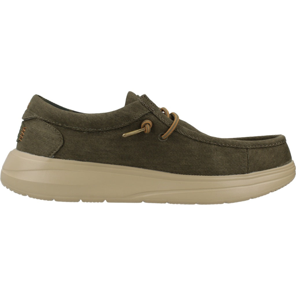 HEY DUDE WALLY COMF WORN TWIL en color OLVTAN  (4)