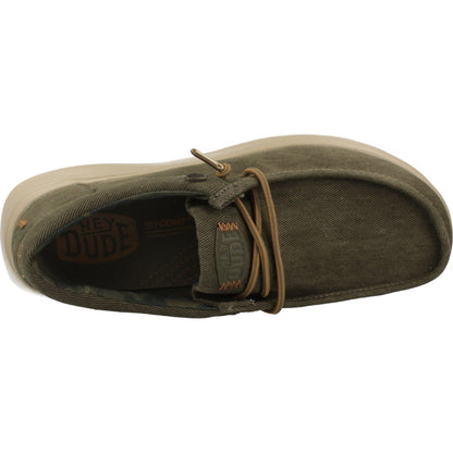 HEY DUDE WALLY COMF WORN TWIL en color OLVTAN  (7)