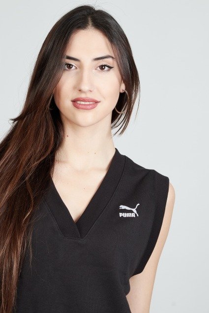 PUMA CLASSICS V-NECK VEST en color BLACK  (4)