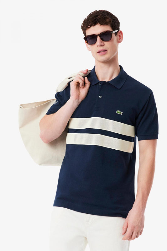 LACOSTE SHORT SLEEVED RIBBED en color NVYBLU  (1)