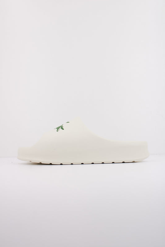 LACOSTE  MEN'S SERVE SLIDE  en color WHTGRN  (1)