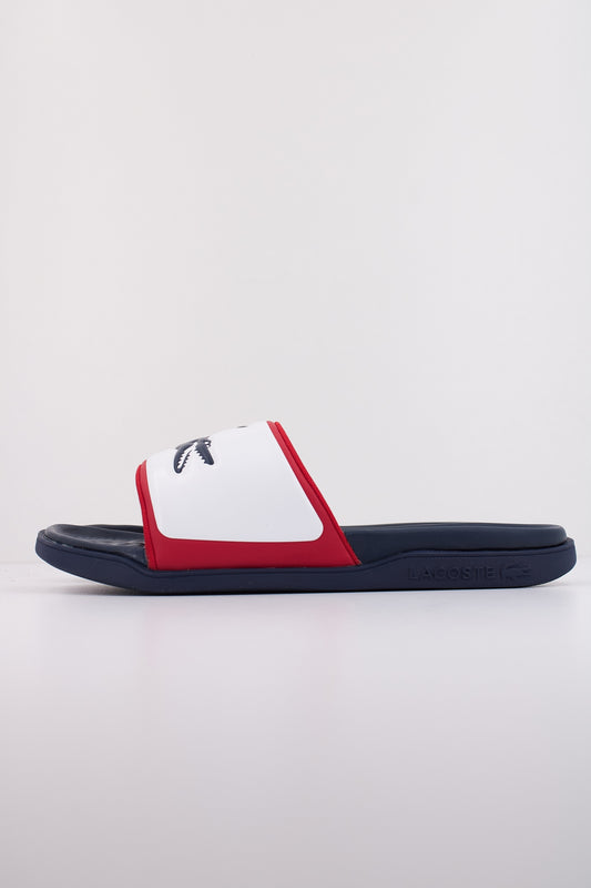 LACOSTE SERVE SLIDE DUAL en color WHTNVYRED  (1)