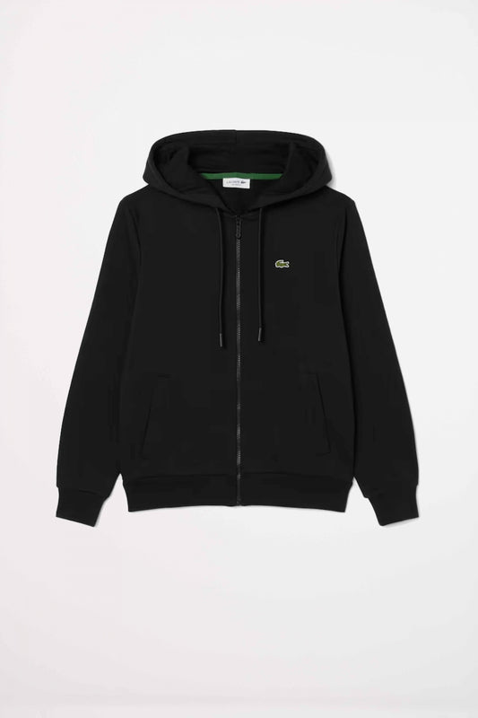 LACOSTE ZIPPED FLEECE HOODIE en color BLACK  (1)