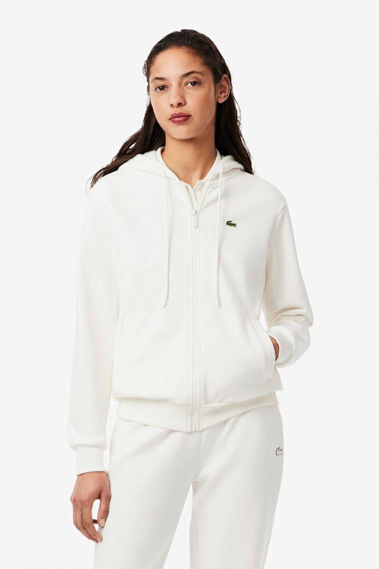 LACOSTE ZIPPED FLEECE HOODIE en color FLOUR  (1)