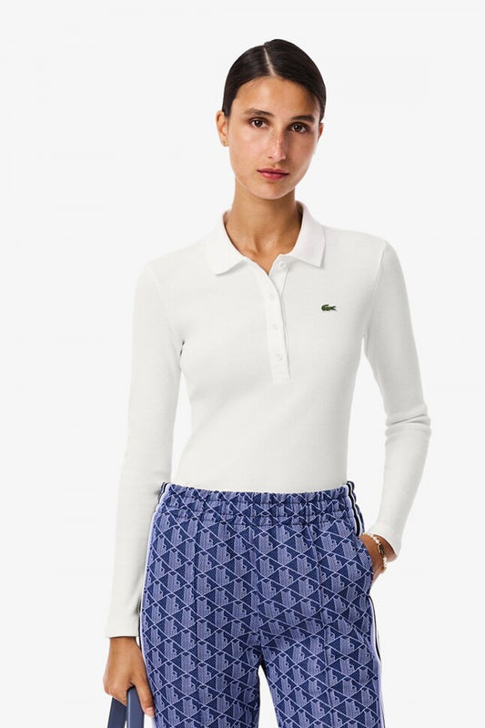 LACOSTE  RIBBED COLLAR SHIRT en color FLOUR  (1)