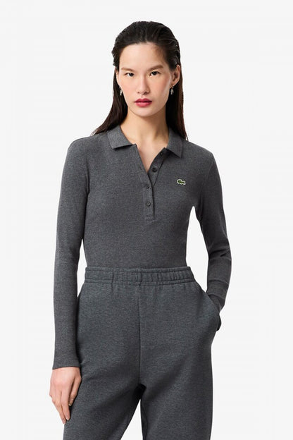LACOSTE  RIBBED COLLAR SHIRT en color PITCH  (1)