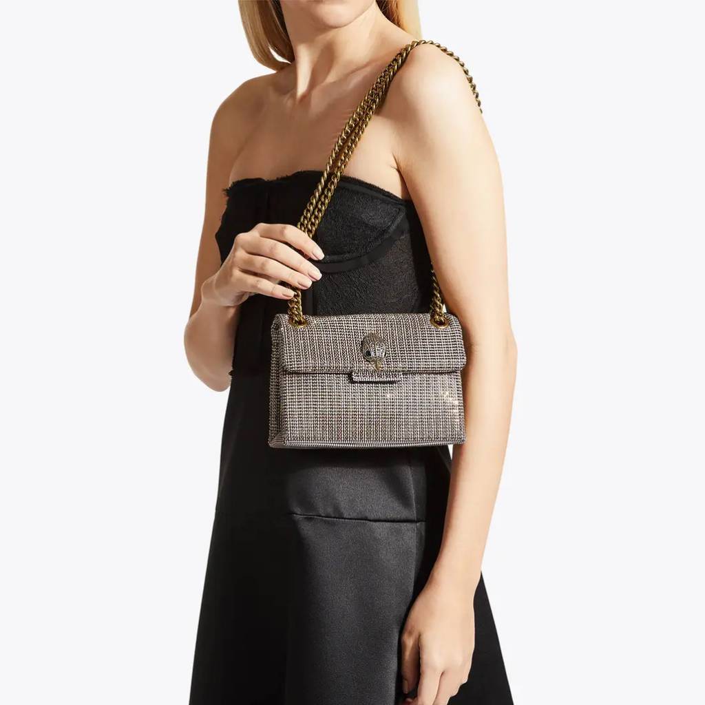 KURT GEIGER LONDON FABRIC MINI KENSINGT en color BEIGE  (8)