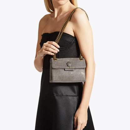 KURT GEIGER LONDON FABRIC MINI KENSINGT en color BEIGE  (8)