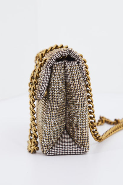 KURT GEIGER LONDON FABRIC MINI KENSINGT en color BEIGE  (2)