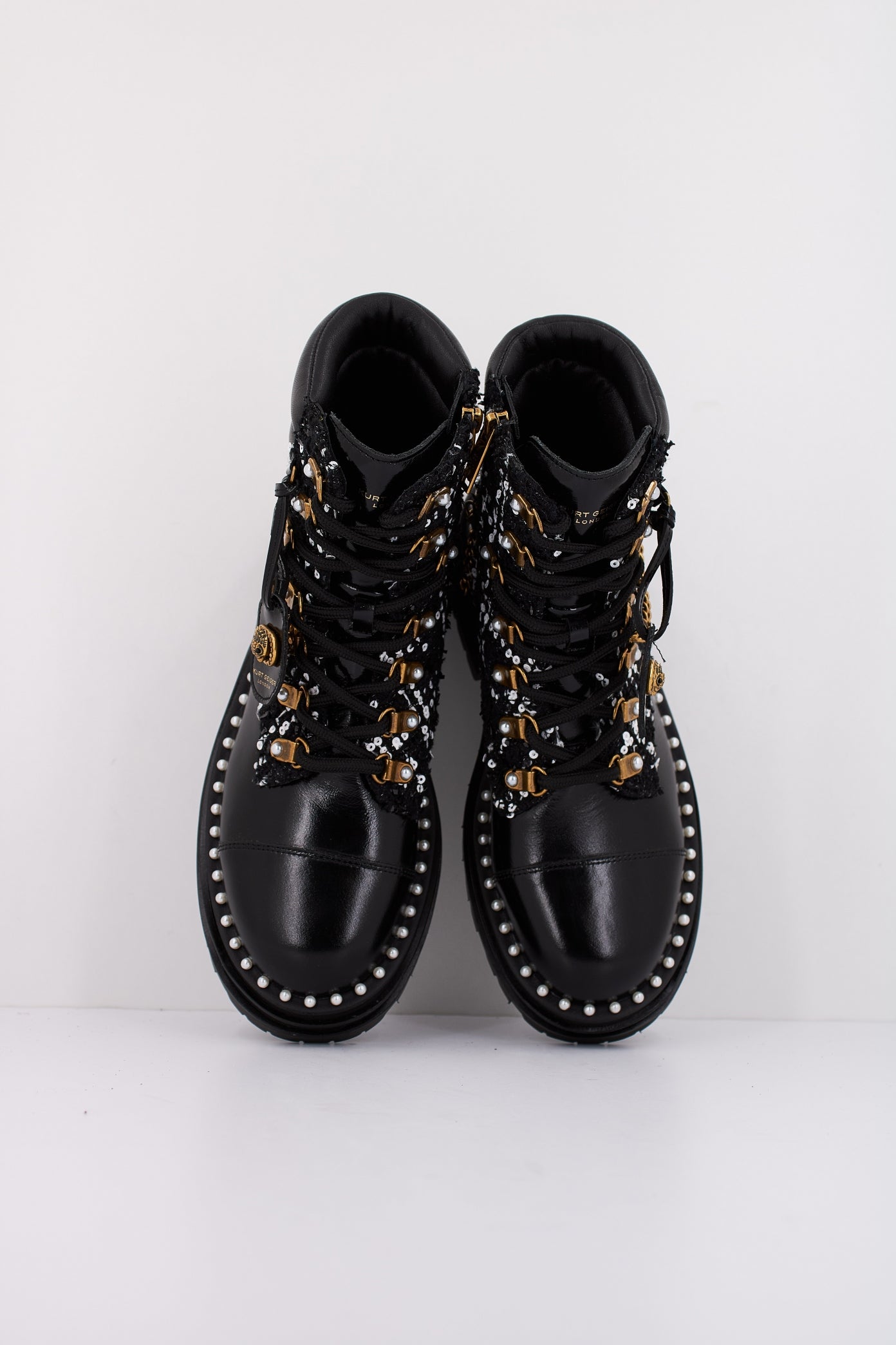 KURT GEIGER LONDON CHELSEA COMBAT BOOT en color BLKWHT  (3)
