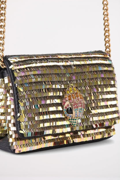 KURT GEIGER LONDON MINI KENSINGTON FLAP en color GOLD  (2)