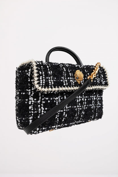 KURT GEIGER LONDON TWEED HANDLE KENSING en color BLKWHT  (2)