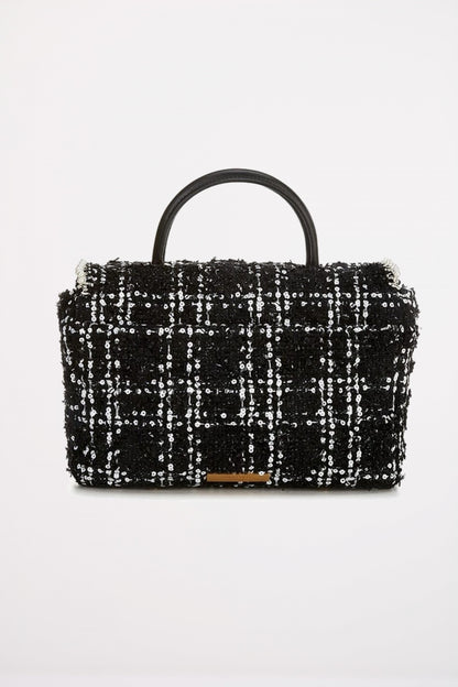KURT GEIGER LONDON TWEED HANDLE KENSING en color BLKWHT  (3)