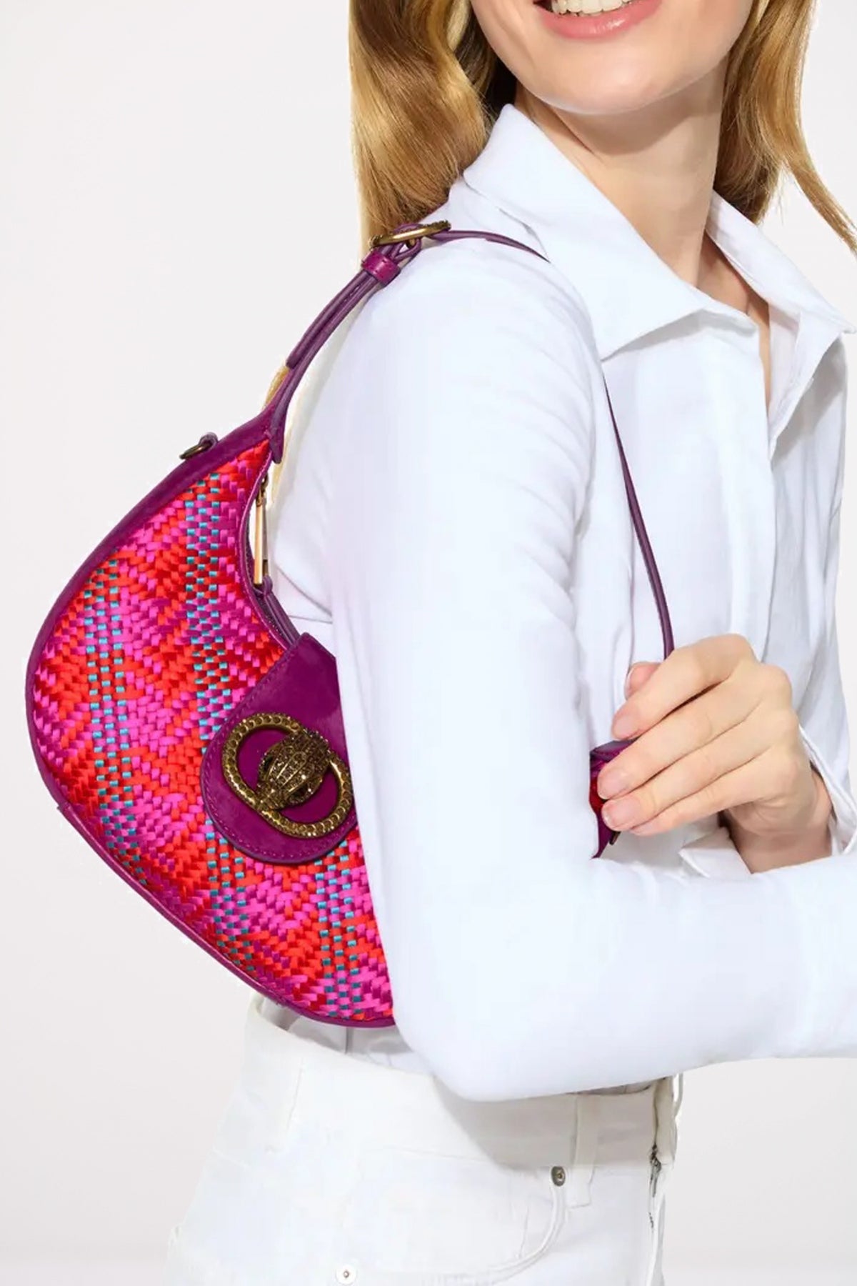 KURT GEIGER LONDON SM CHELSEA HOBO en color OPNPNK  (4)