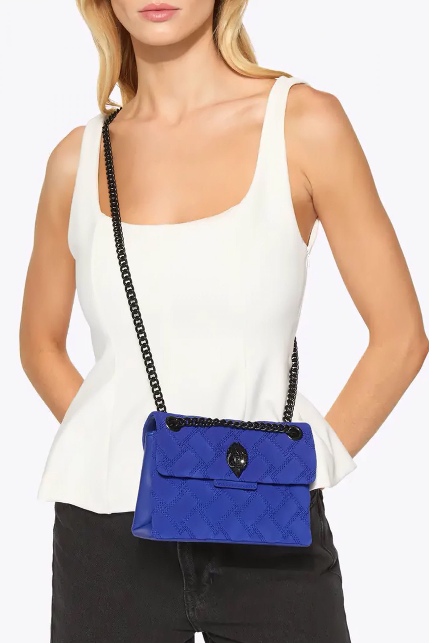 KURT GEIGER LONDON LEATHER MINI KENSING en color BLUE  (4)