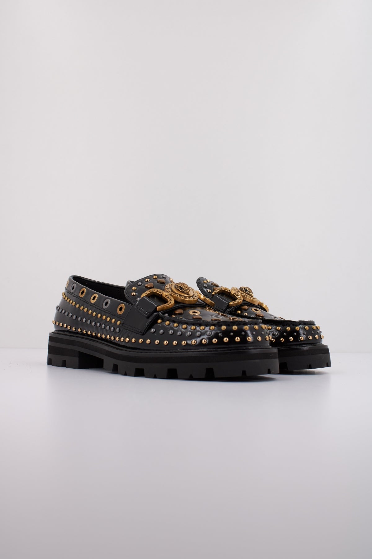 KURT GEIGER LONDON MANSION STUD LOAFER en color CHRCL  (2)