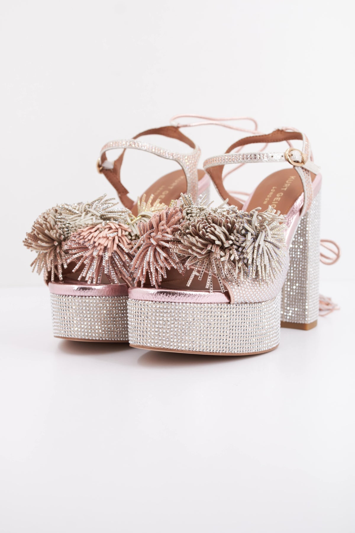KURT GEIGER LONDON POM POM TIE PLATFORM en color OPNGRY  (2)