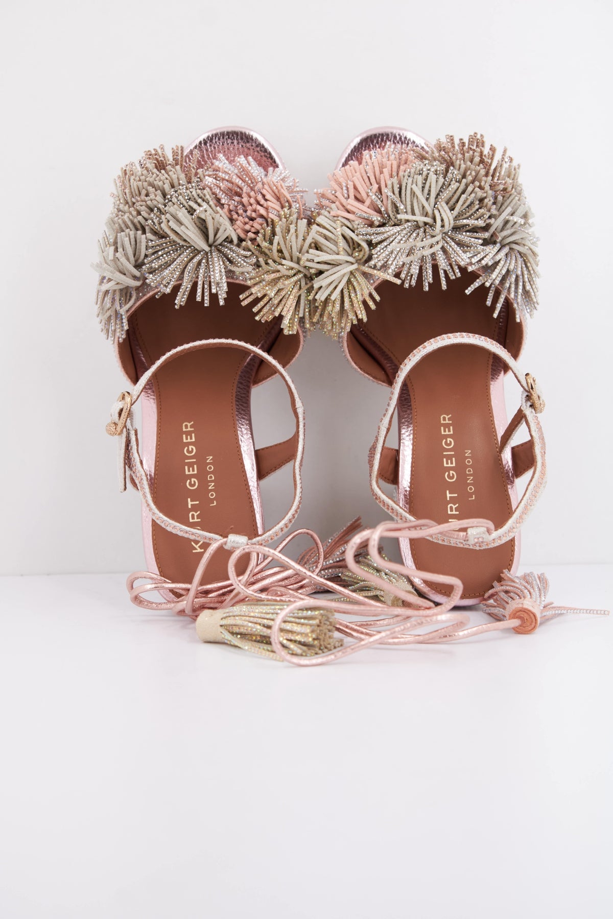 KURT GEIGER LONDON POM POM TIE PLATFORM en color OPNGRY  (3)