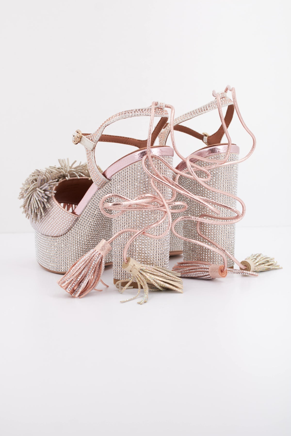 KURT GEIGER LONDON POM POM TIE PLATFORM en color OPNGRY  (4)