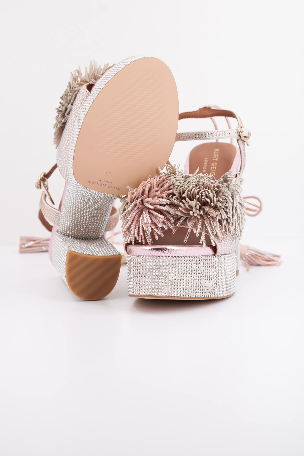 KURT GEIGER LONDON POM POM TIE PLATFORM en color OPNGRY  (5)