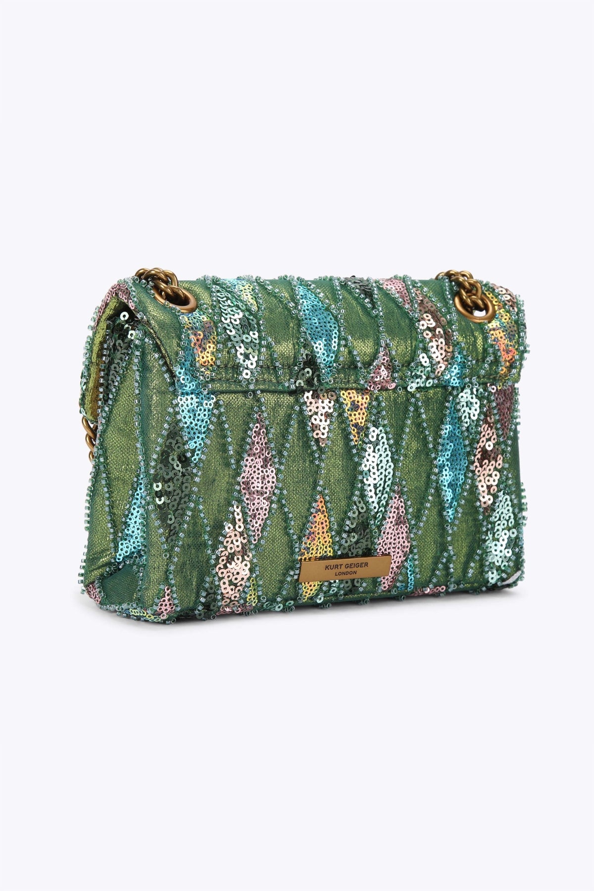 KURT GEIGER LONDON SEQUIN MINI KENSINGT en color OPNGRY  (3)