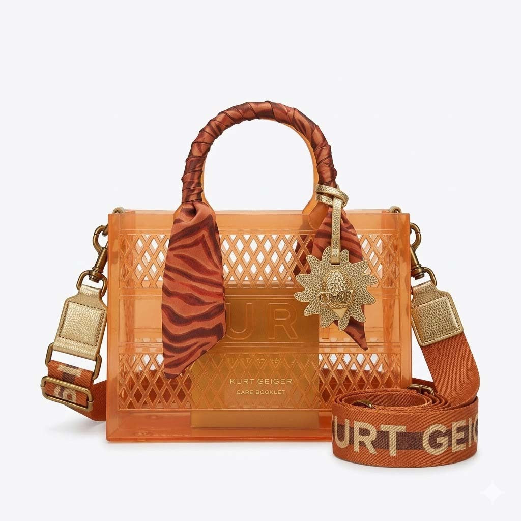 KURT GEIGER LONDON JELLY SM TOTE BAG en color OPNBWN  (4)