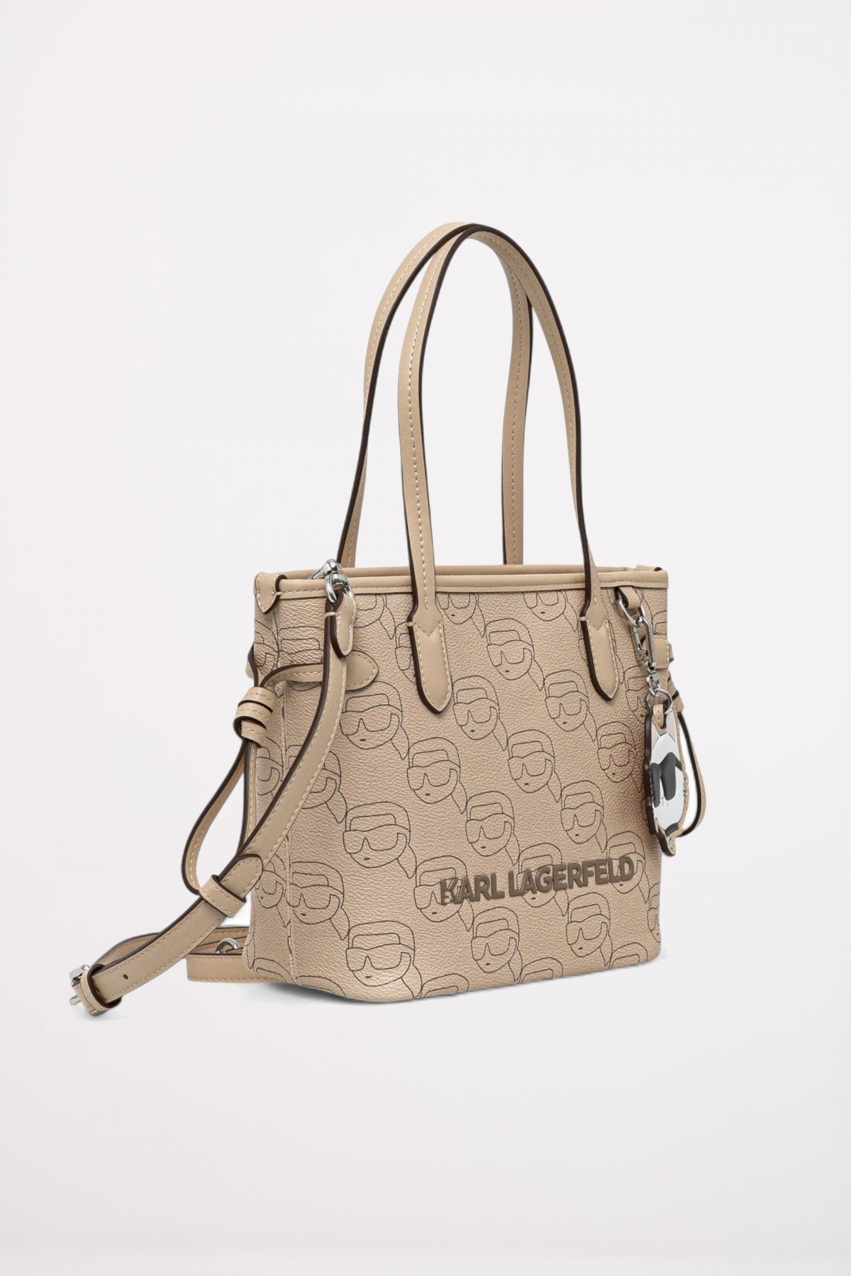 KARL LAGERFELD IKON MOO CC SM TOTE en color BEIGE  (2)