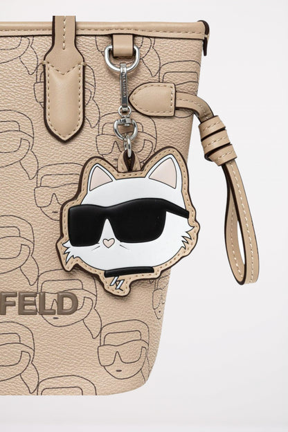 KARL LAGERFELD IKON MOO CC SM TOTE en color BEIGE  (3)