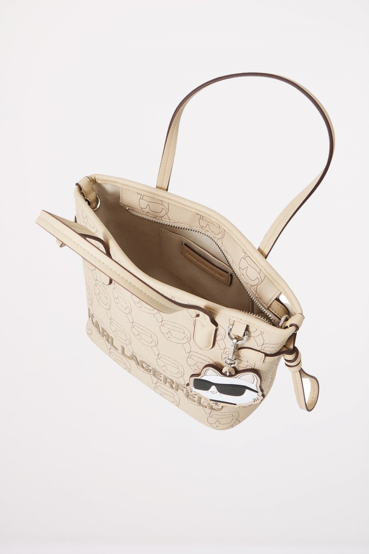 KARL LAGERFELD IKON MOO CC SM TOTE en color BEIGE  (4)