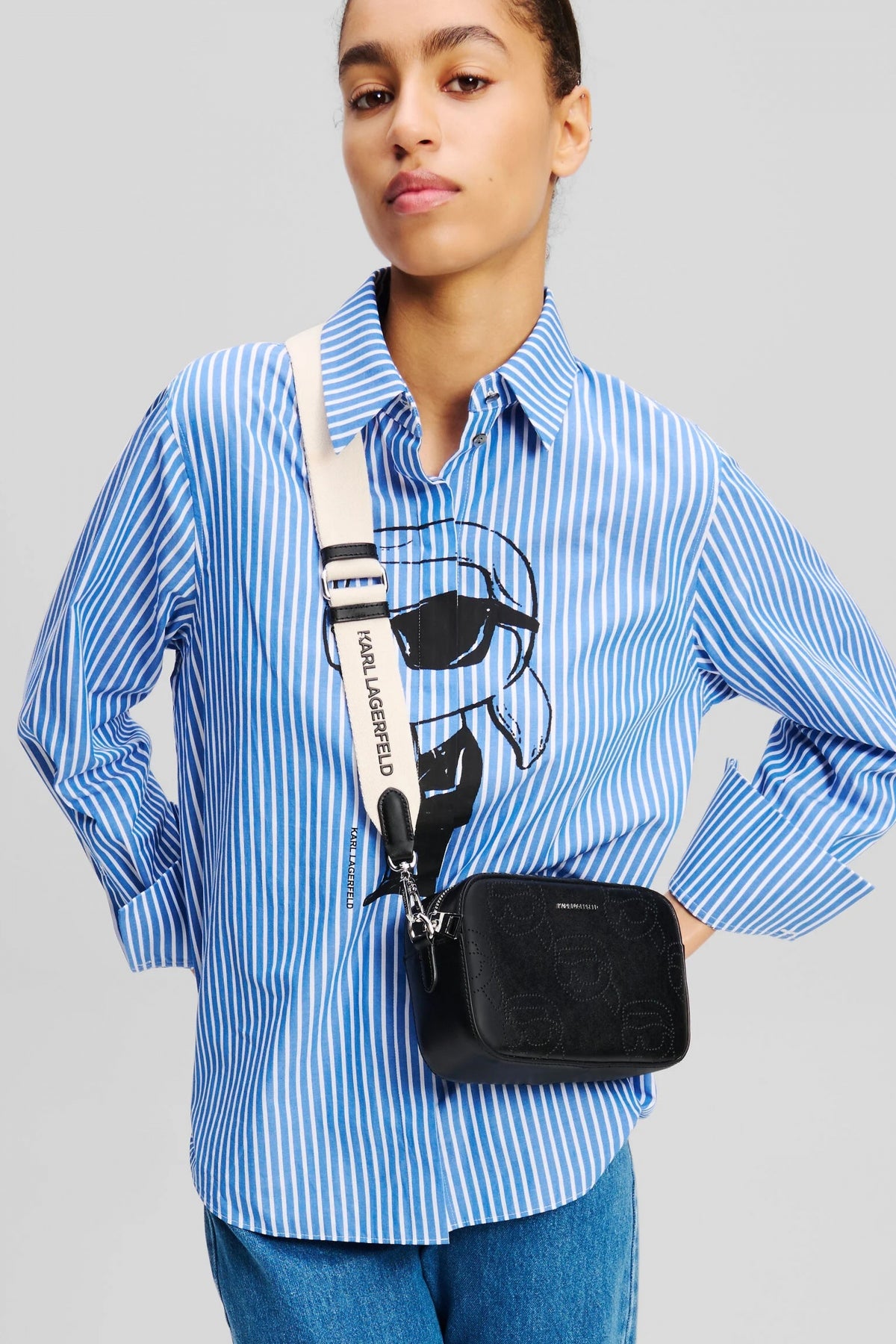 KARL LAGERFELD IKON LEATHER PERFORA en color BLACK  (4)