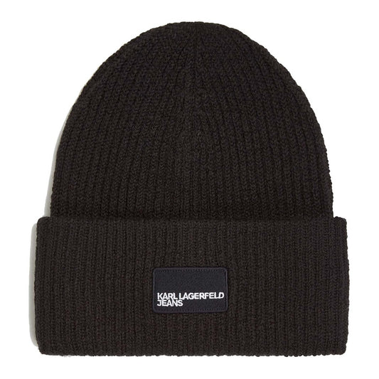 KARL LAGERFELD KLJ PATCH LONG BEANI en color BLACK  (1)