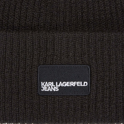 KARL LAGERFELD KLJ PATCH LONG BEANI en color BLACK  (4)