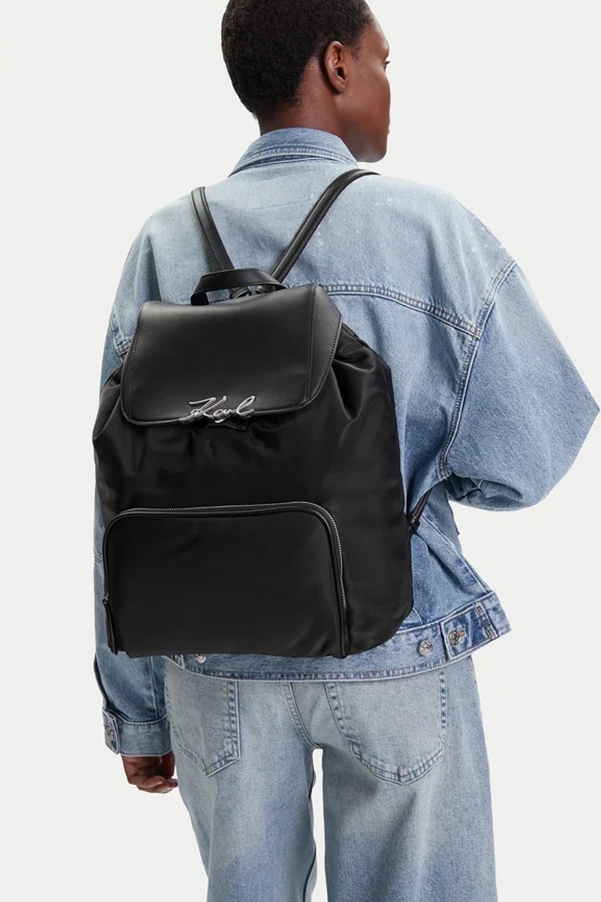 KARL LAGERFELD SIGNATURE NYLON MD B en color BLKNKL  (4)