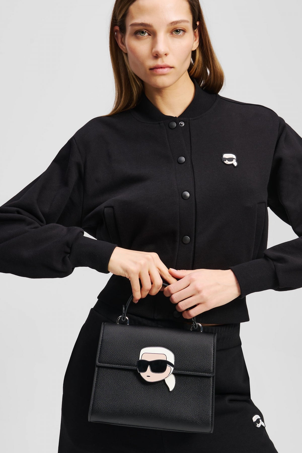 KARL LAGERFELD IKON GRAINY NS CROSS en color BLACK  (4)