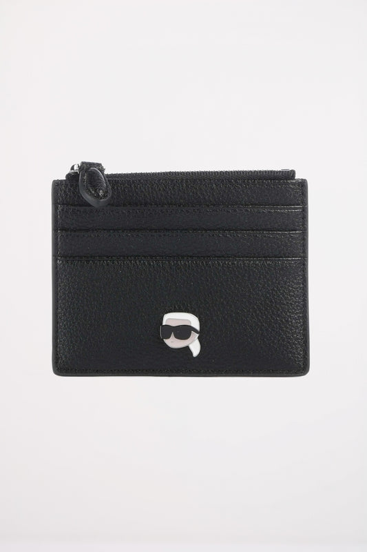 KARL LAGERFELD IKON GRAINY ZIP CARD en color BLACK  (1)