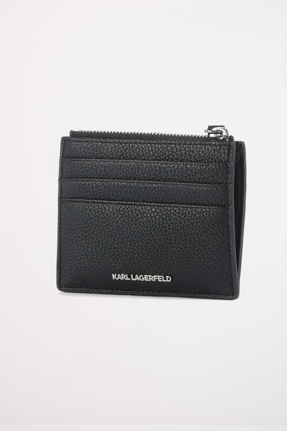 KARL LAGERFELD IKON GRAINY ZIP CARD en color BLACK  (2)
