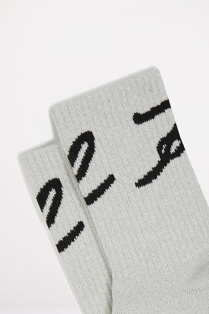 KARL LAGERFELD SIGNATURE LUREX SOCK en color CRMBLK  (2)