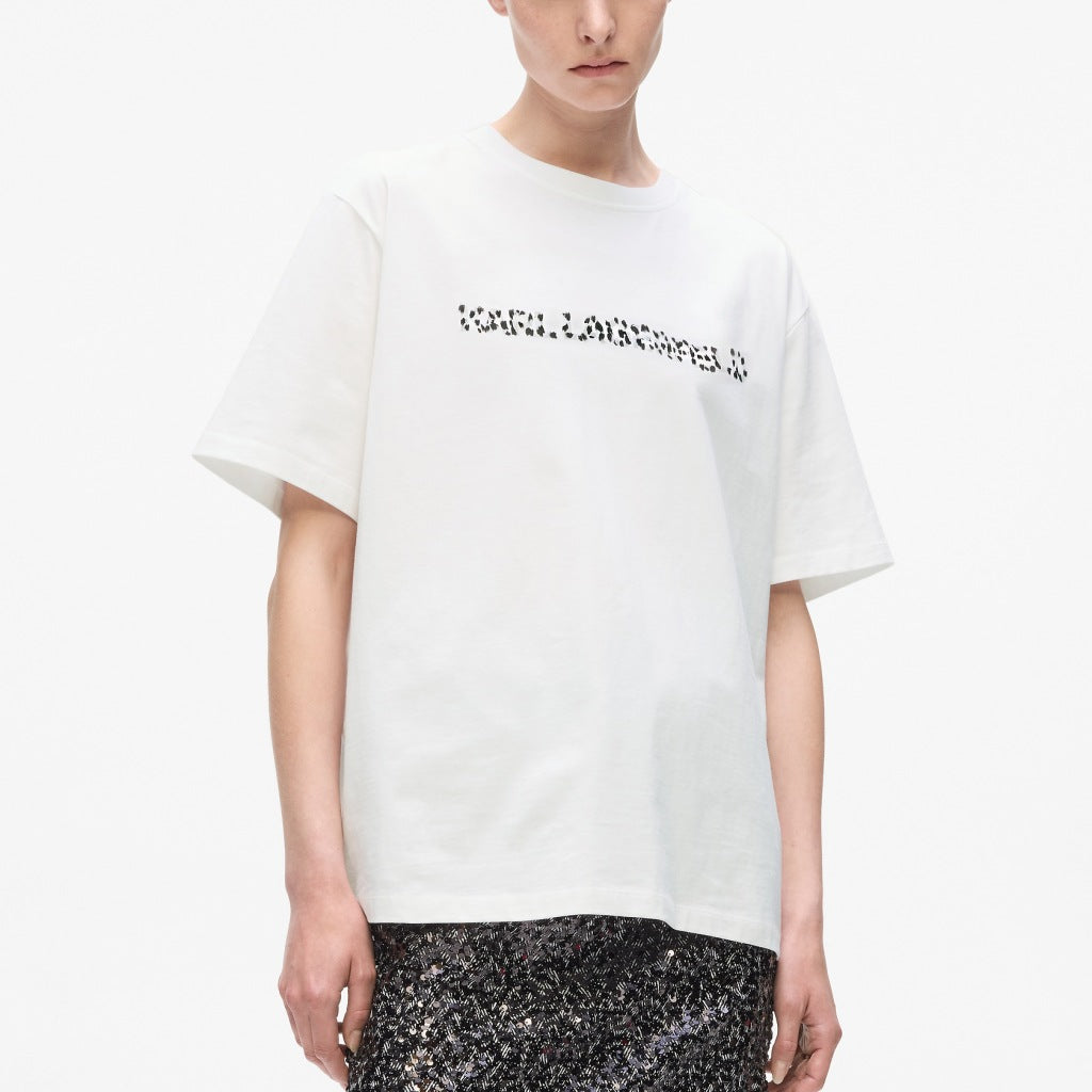 KARL LAGERFELD JEANS SNOW LEO LOGO OVERSI en color WHITE  (2)
