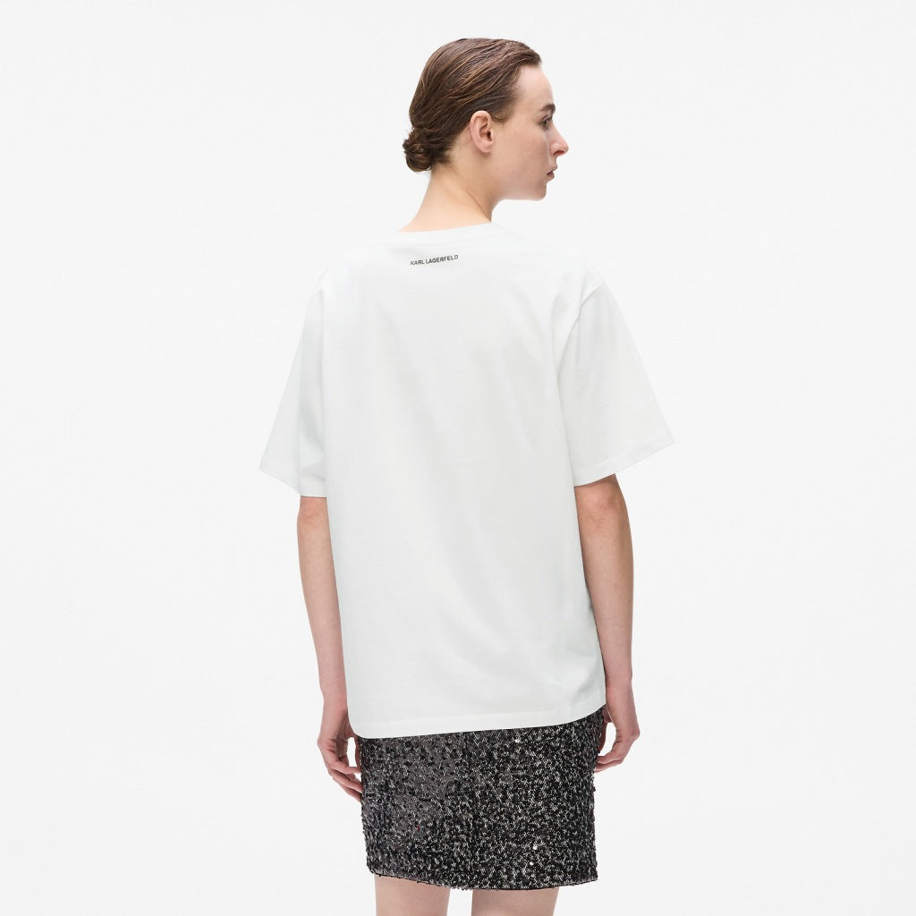 KARL LAGERFELD JEANS SNOW LEO LOGO OVERSI en color WHITE  (3)