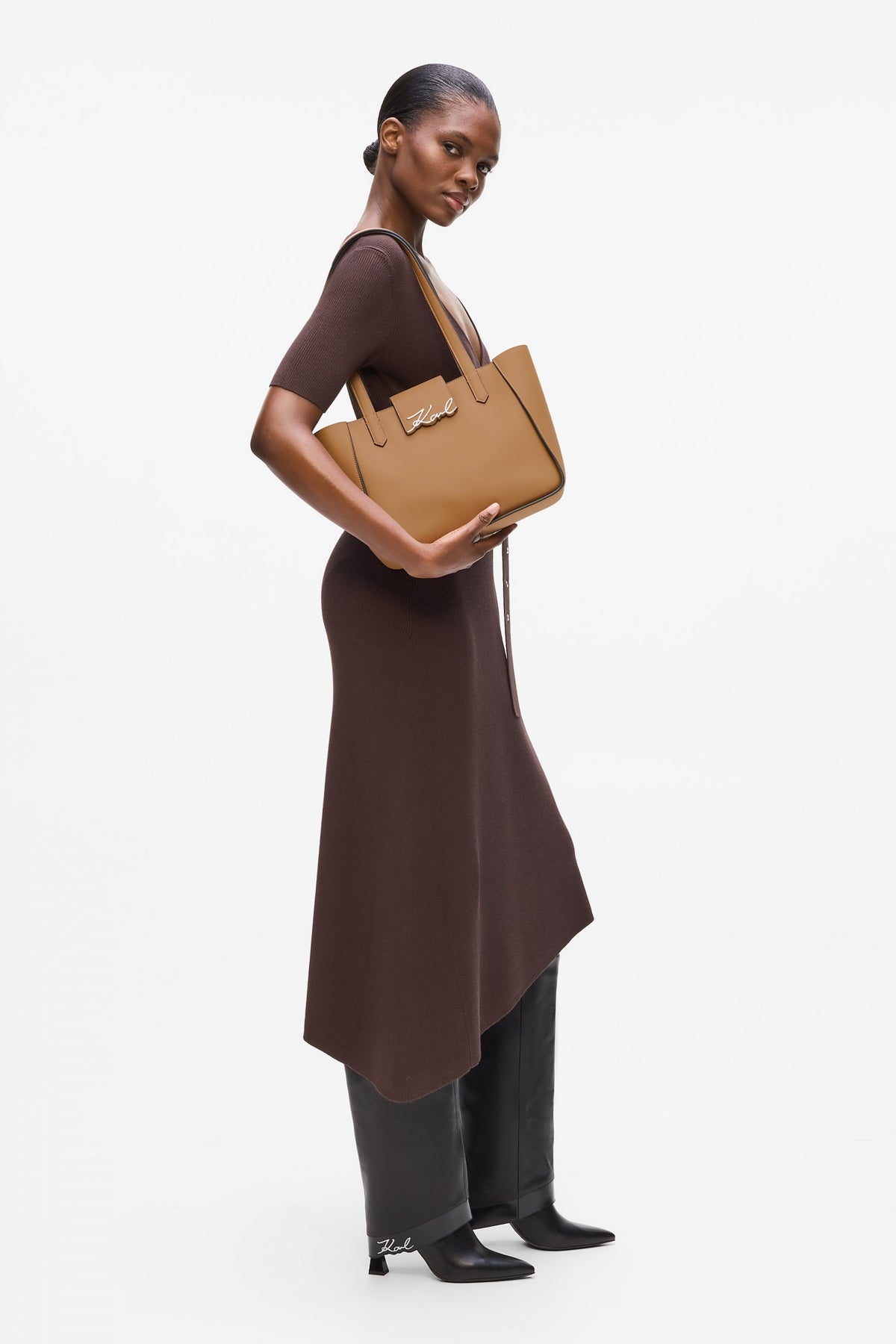 KARL LAGERFELD  K SIGNATURE SM TOTE en color CARAMEL  (4)