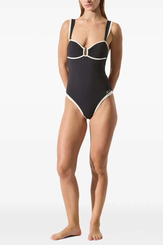 KARL LAGERFELD CHEEKY SWIMSUIT en color BLACK  (1)