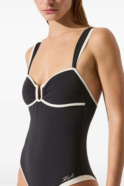 KARL LAGERFELD CHEEKY SWIMSUIT en color BLACK  (3)