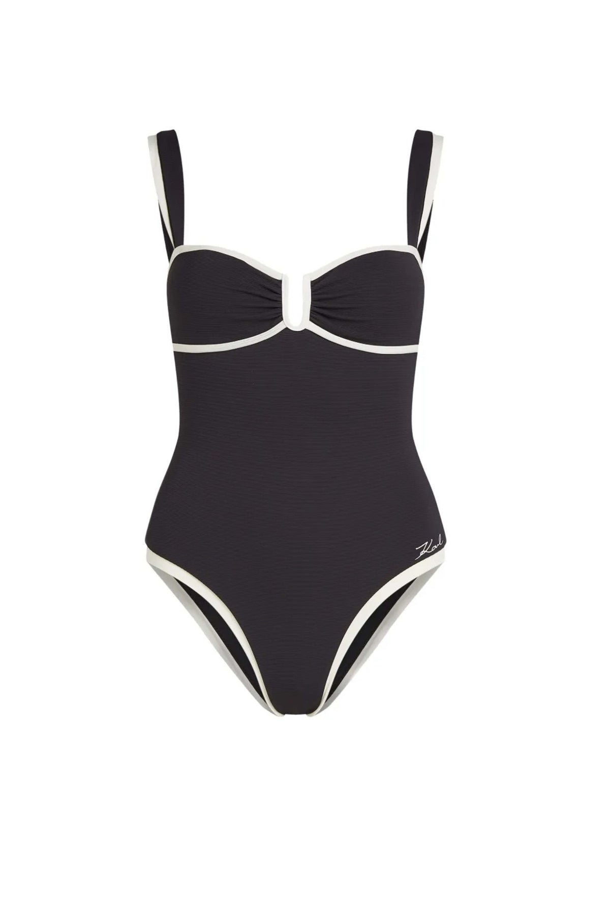 KARL LAGERFELD CHEEKY SWIMSUIT en color BLACK  (4)