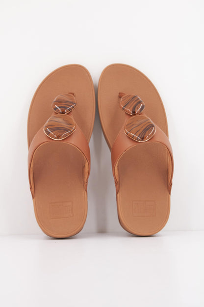 FITFLOP LULU MARBLED STONE en color TAN  (3)
