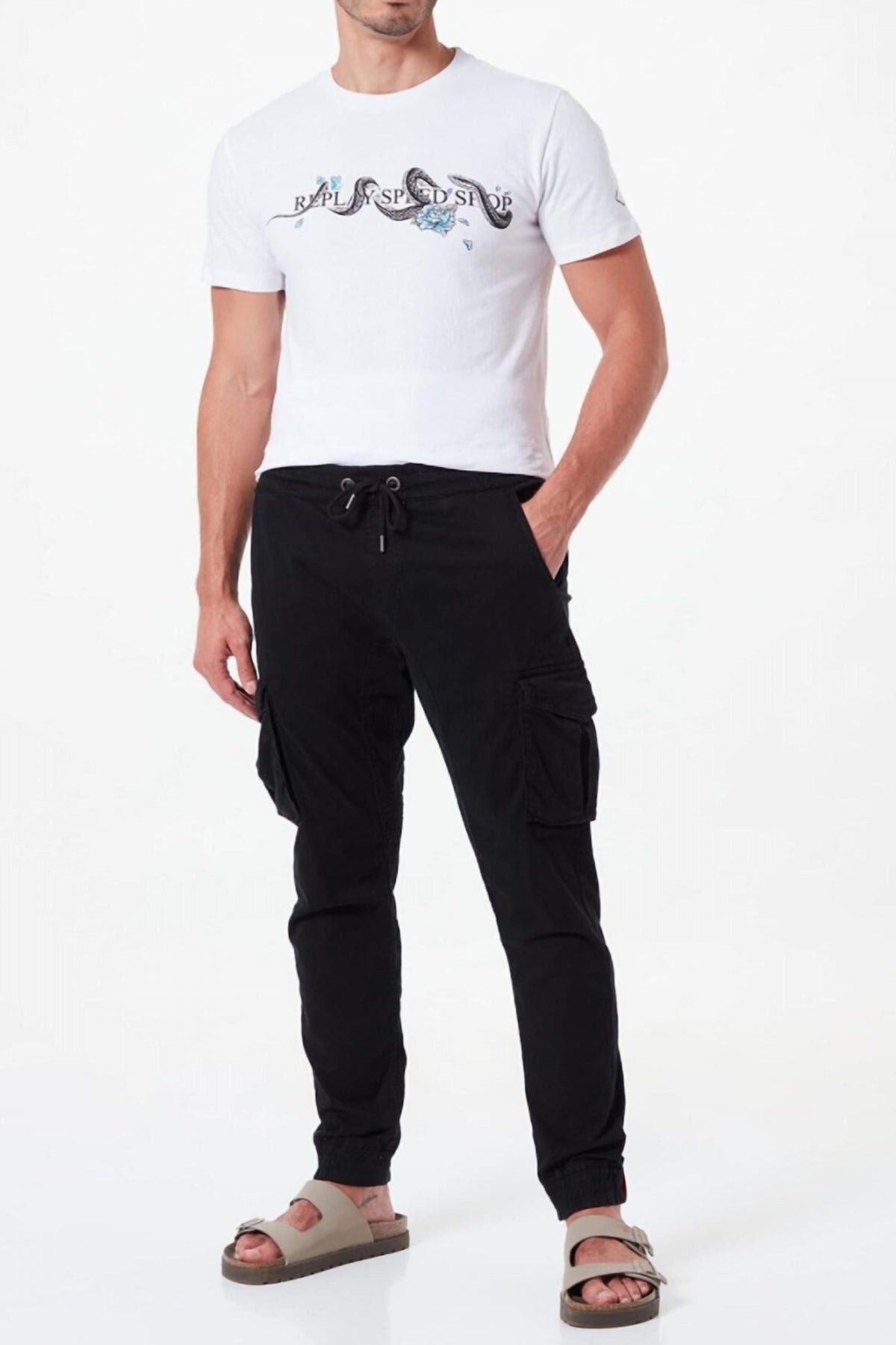 ALPHA INDUSTRIES COTTON TWILL JOGGER en color BLACK  (4)